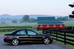 car parked at a homestead